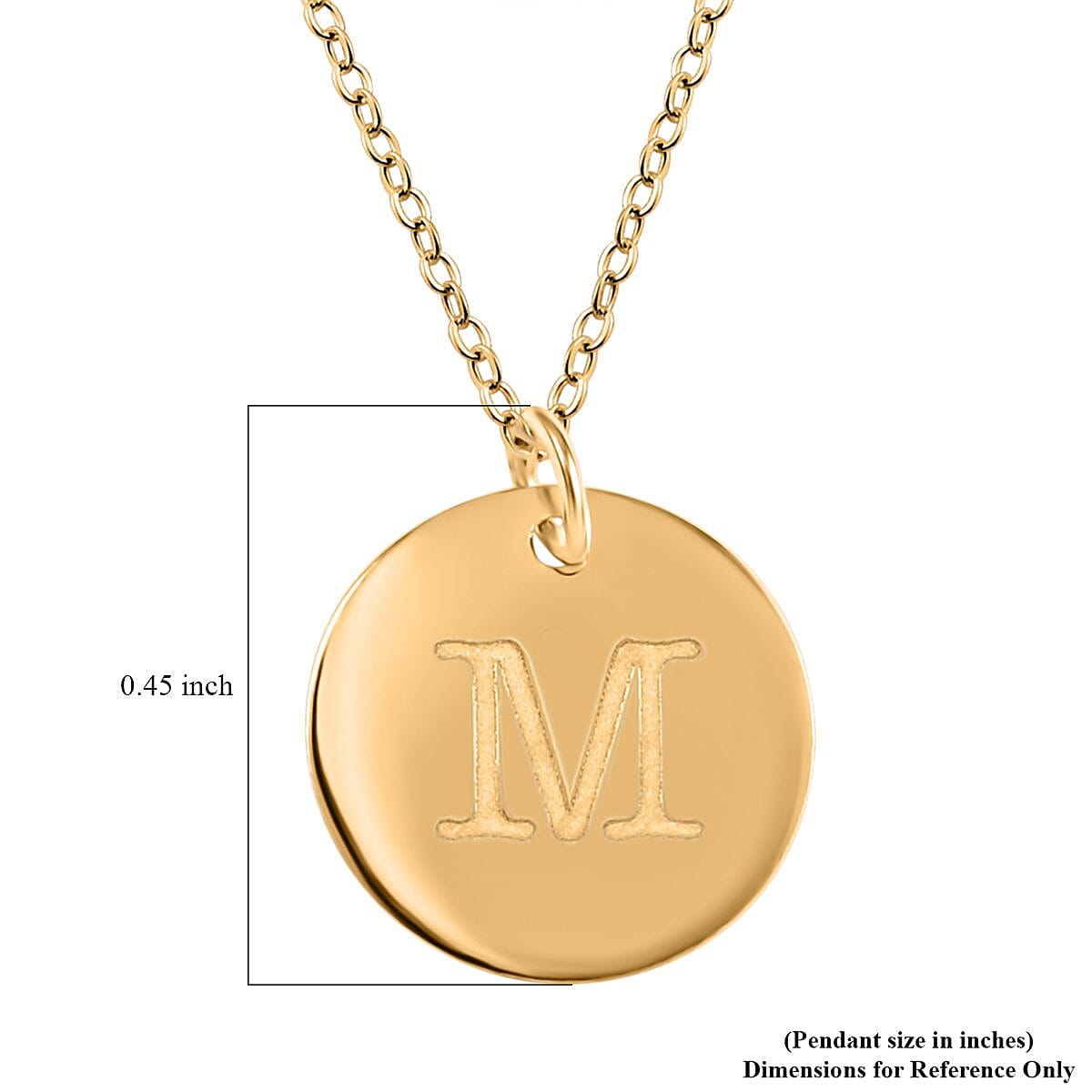 Maestro Gold Collection Italian 10K Yellow Gold 1mm Initial M Necklace 18 Inches image number 5