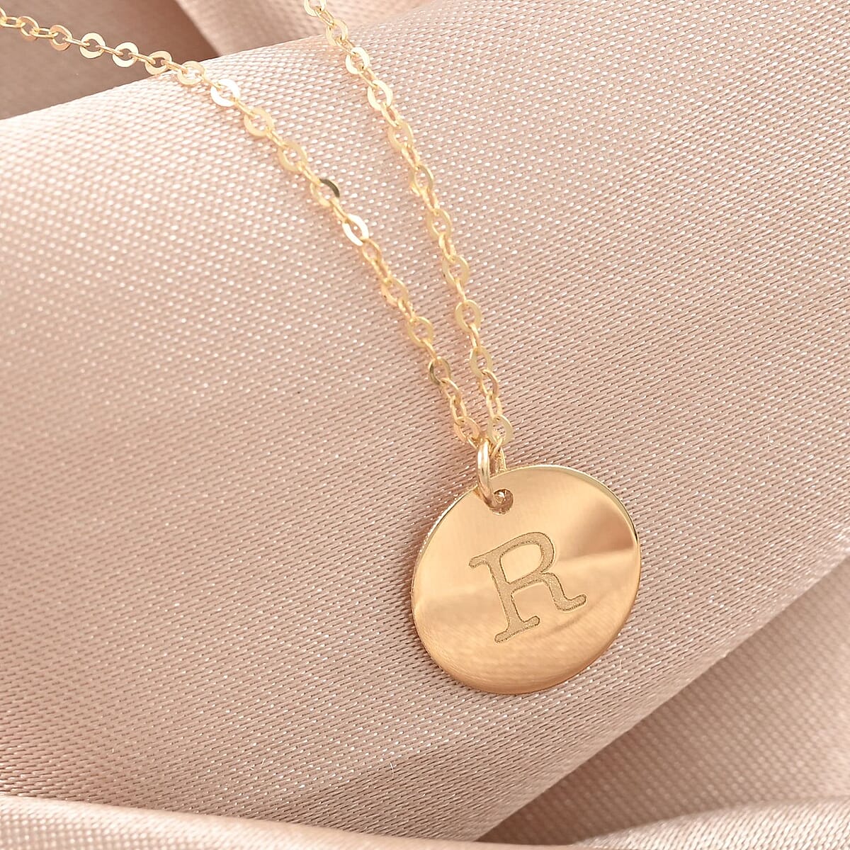 Maestro Gold Collection Italian 10K Yellow Gold 1mm Initial R Necklace 18 Inches image number 1