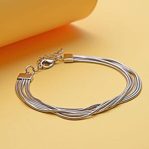 Multi Row Snake Chain Bracelet in Stainless Steel (7.50-9.00In)
