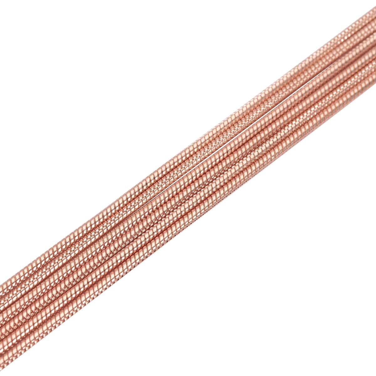Multi Row Snake Chain Bracelet in ION Plated Rose Gold Stainless Steel (7.50-9.00In) image number 3
