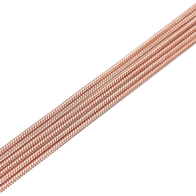 Multi Row Snake Chain Bracelet in ION Plated Rose Gold Stainless Steel (7.50-9.00In)