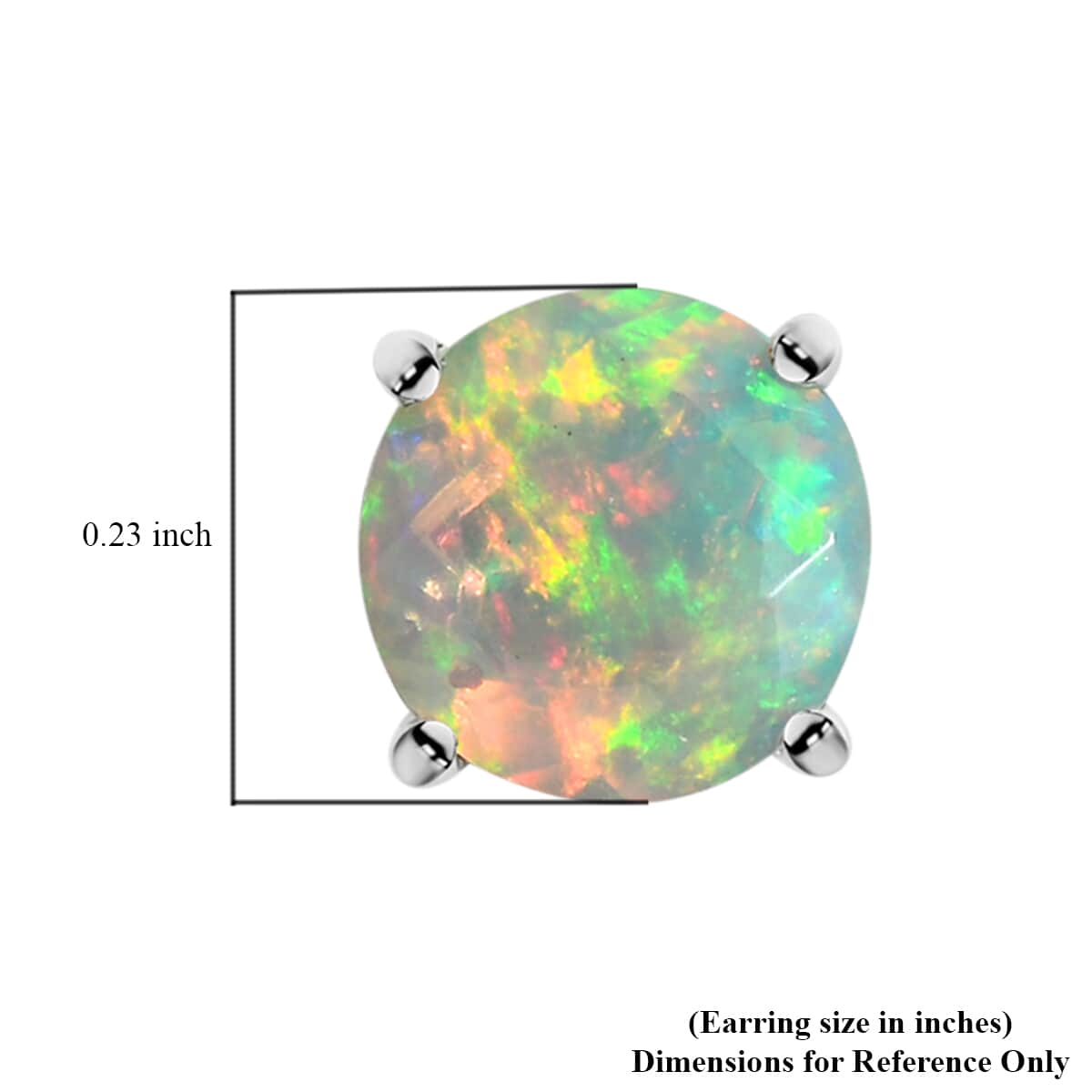 Premium Ethiopian Welo Opal Solitaire Stud Earrings in Platinum Over Sterling Silver 1.10 ctw image number 5