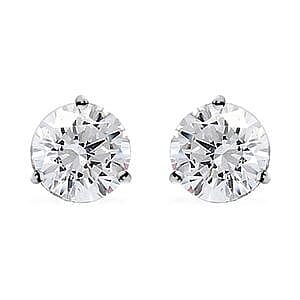 NY Closeout 14K White Gold G-H VS-SI Luxuriant Lab Grown Diamond Solitaire Stud Earrings 1.50 ctw