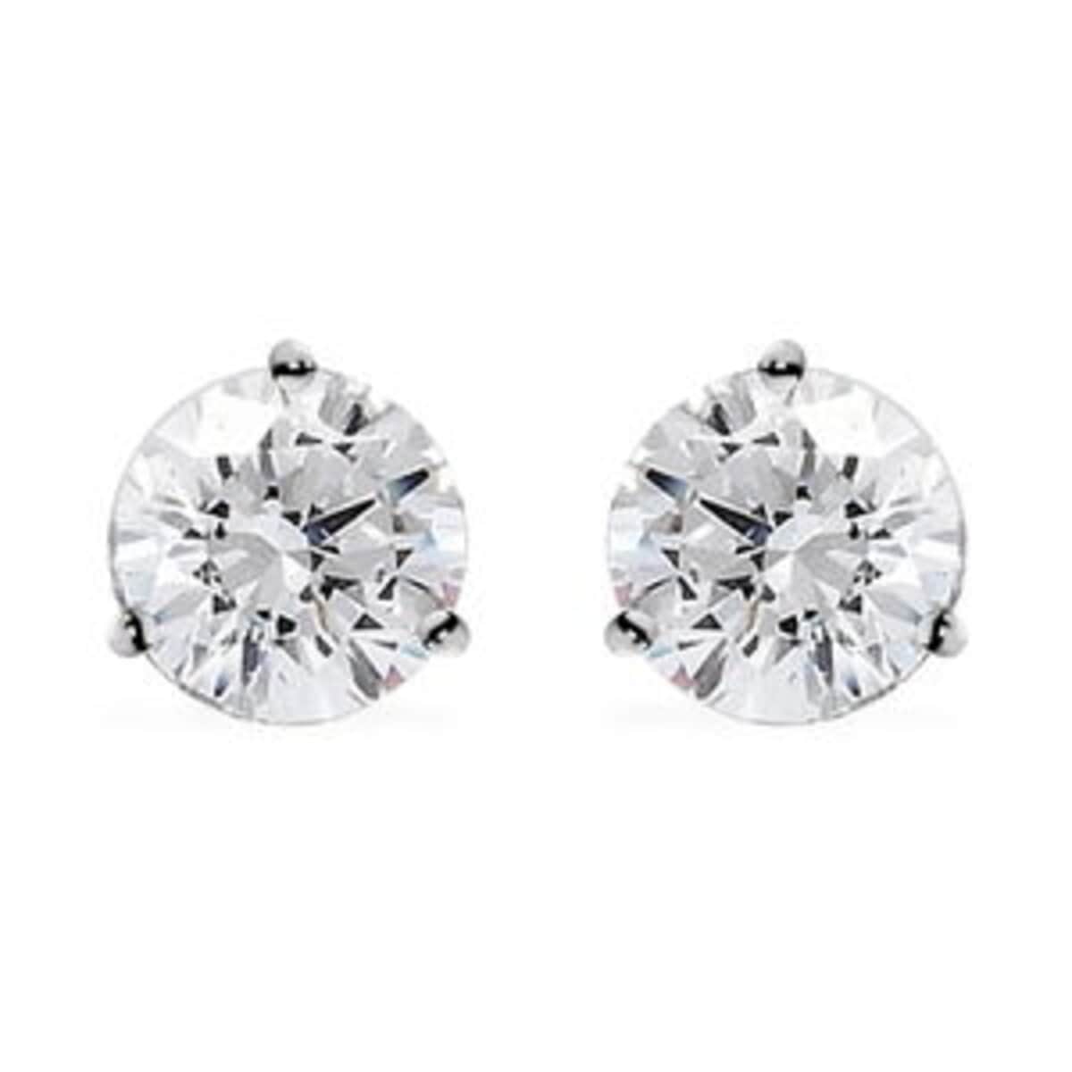 NY Closeout 14K White Gold G-H VS-SI Luxuriant Lab Grown Diamond Solitaire Stud Earrings 1.50 ctw image number 0
