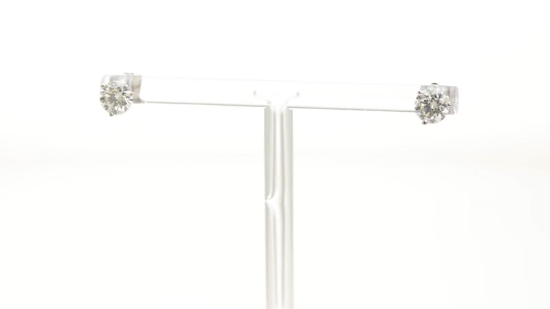 NY Closeout 14K White Gold G-H VS-SI Luxuriant Lab Grown Diamond Solitaire Stud Earrings 1.50 ctw