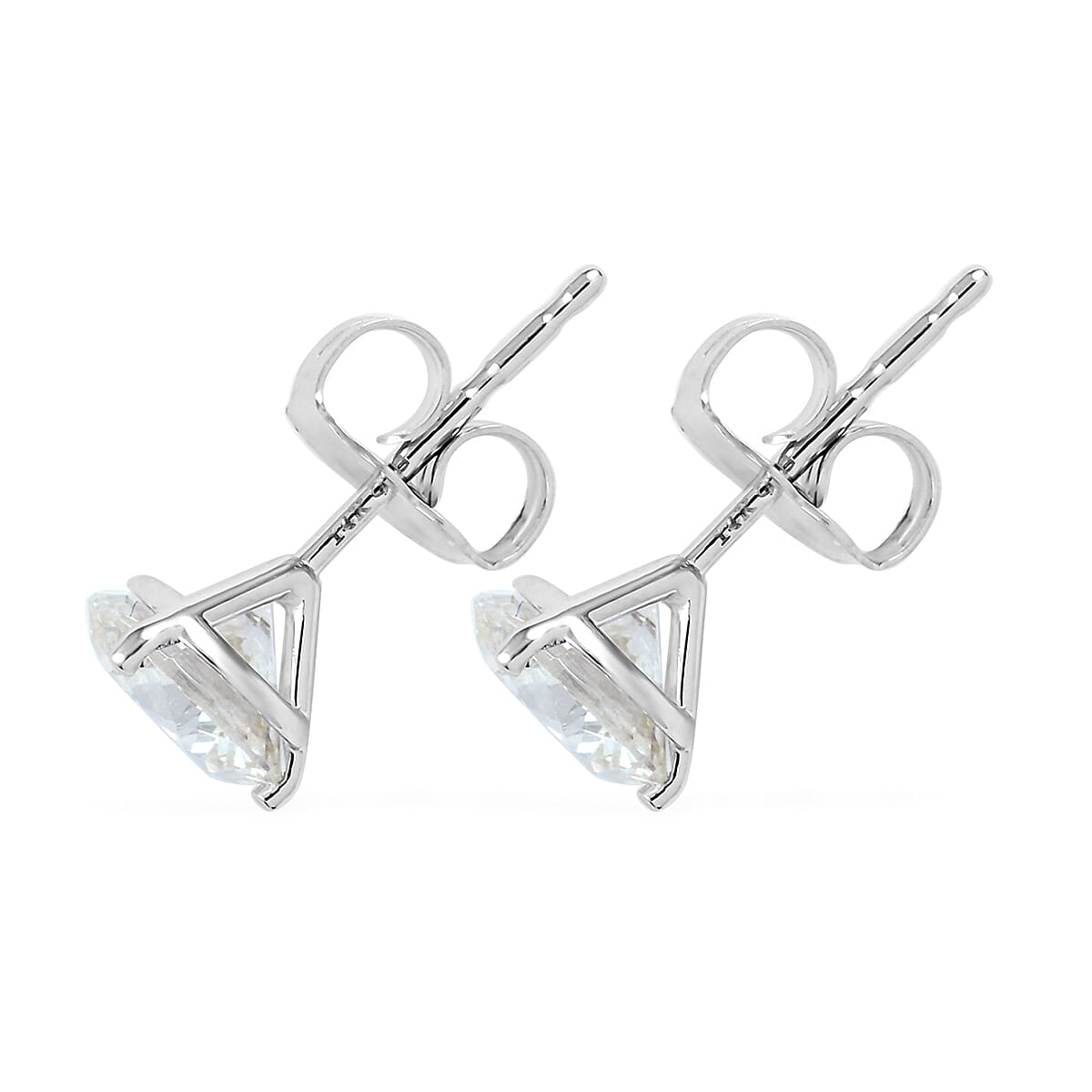 NY Closeout 14K White Gold G-H VS-SI Luxuriant Lab Grown Diamond Solitaire Stud Earrings 1.50 ctw