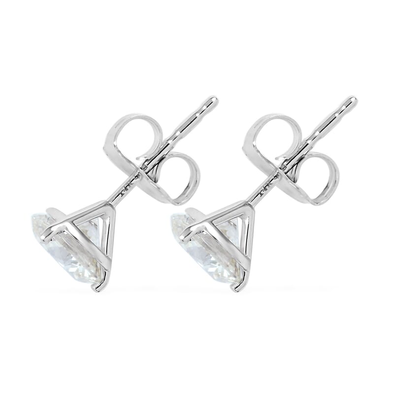 NY Closeout 14K White Gold G-H VS-SI Luxuriant Lab Grown Diamond Solitaire Stud Earrings 1.50 ctw