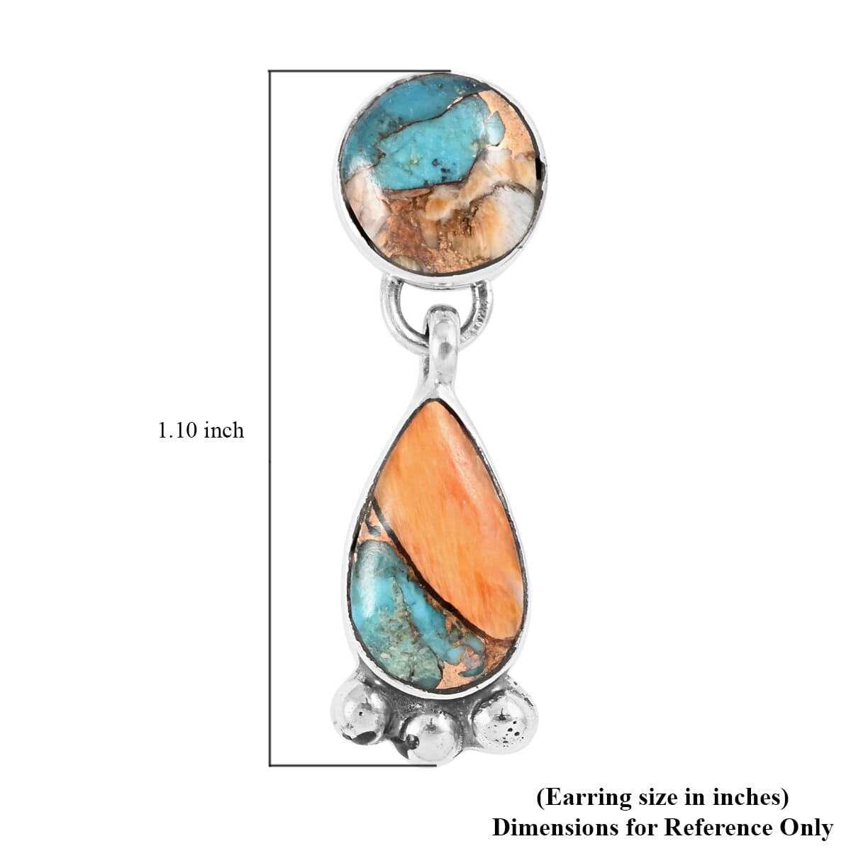 SANTA FE Style Kingman Turquoise Dangle Earrings in Sterling Silver 6.50 ctw image number 5