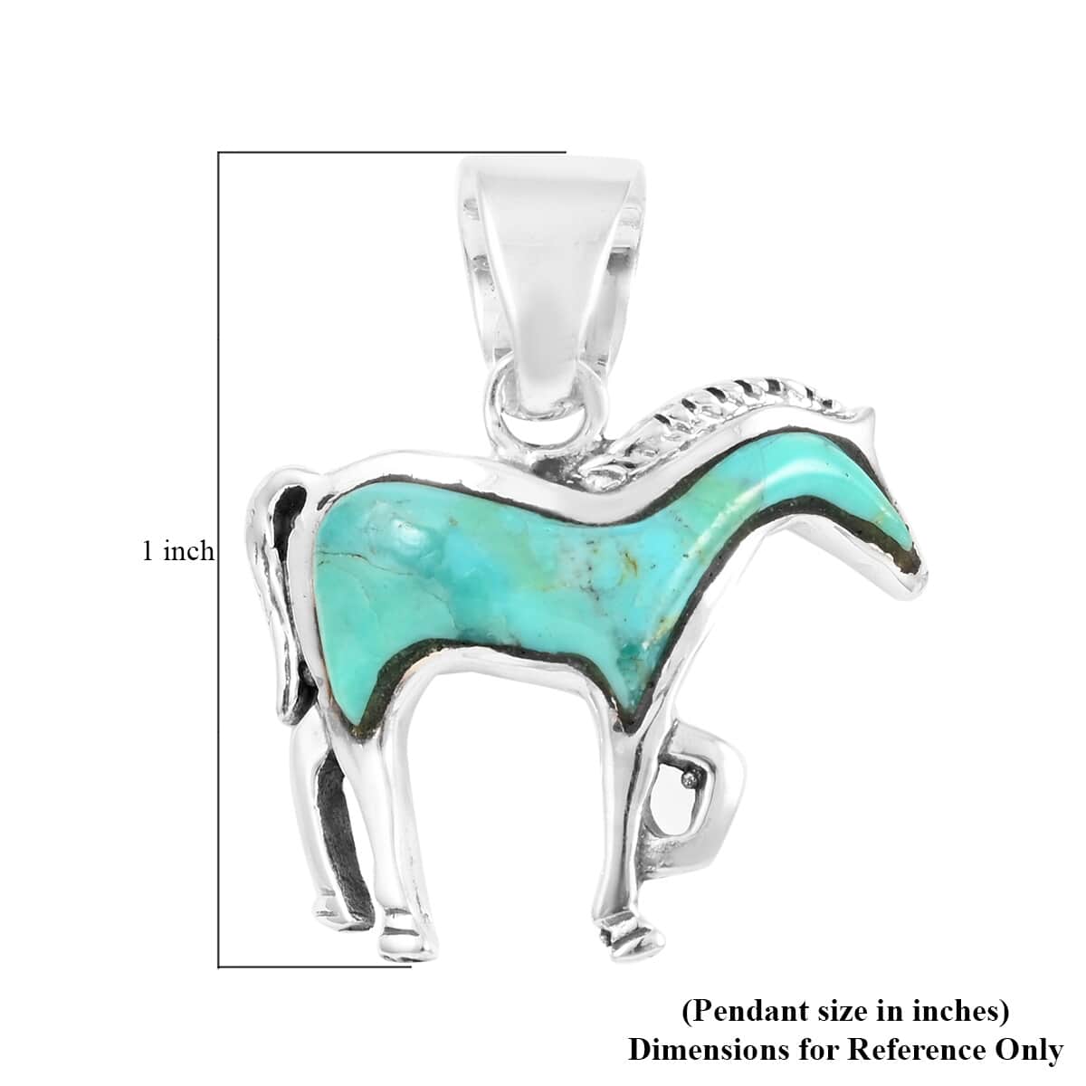 SANTA FE Style Kingman Turquoise Pendant in Sterling Silver 1.35 ctw image number 3