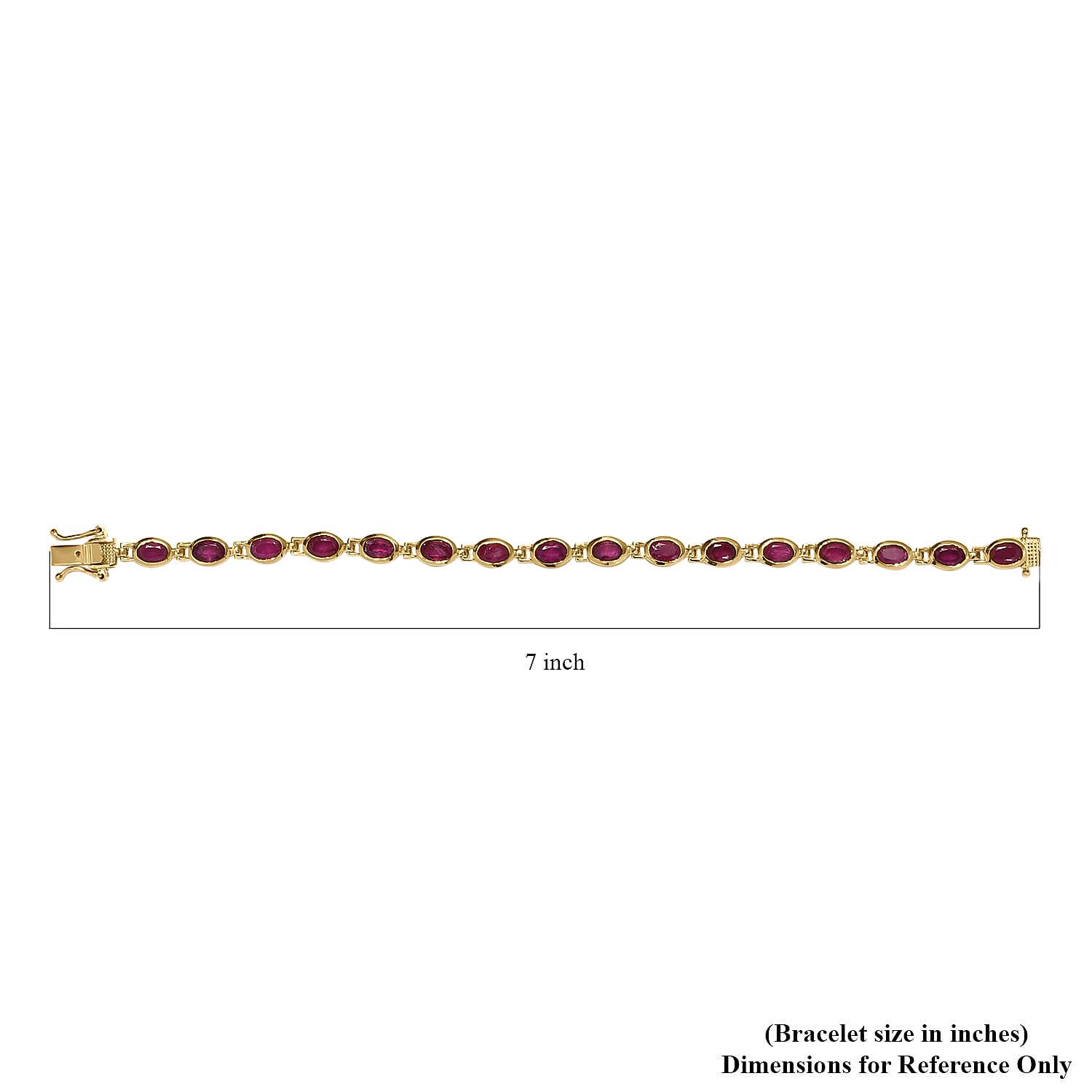 Niassa Ruby Link Bracelet in Vermeil YG Over Sterling Silver, Ruby Bracelet For Women Gifts For Her (6.50 Inches) 11.35 ctw.