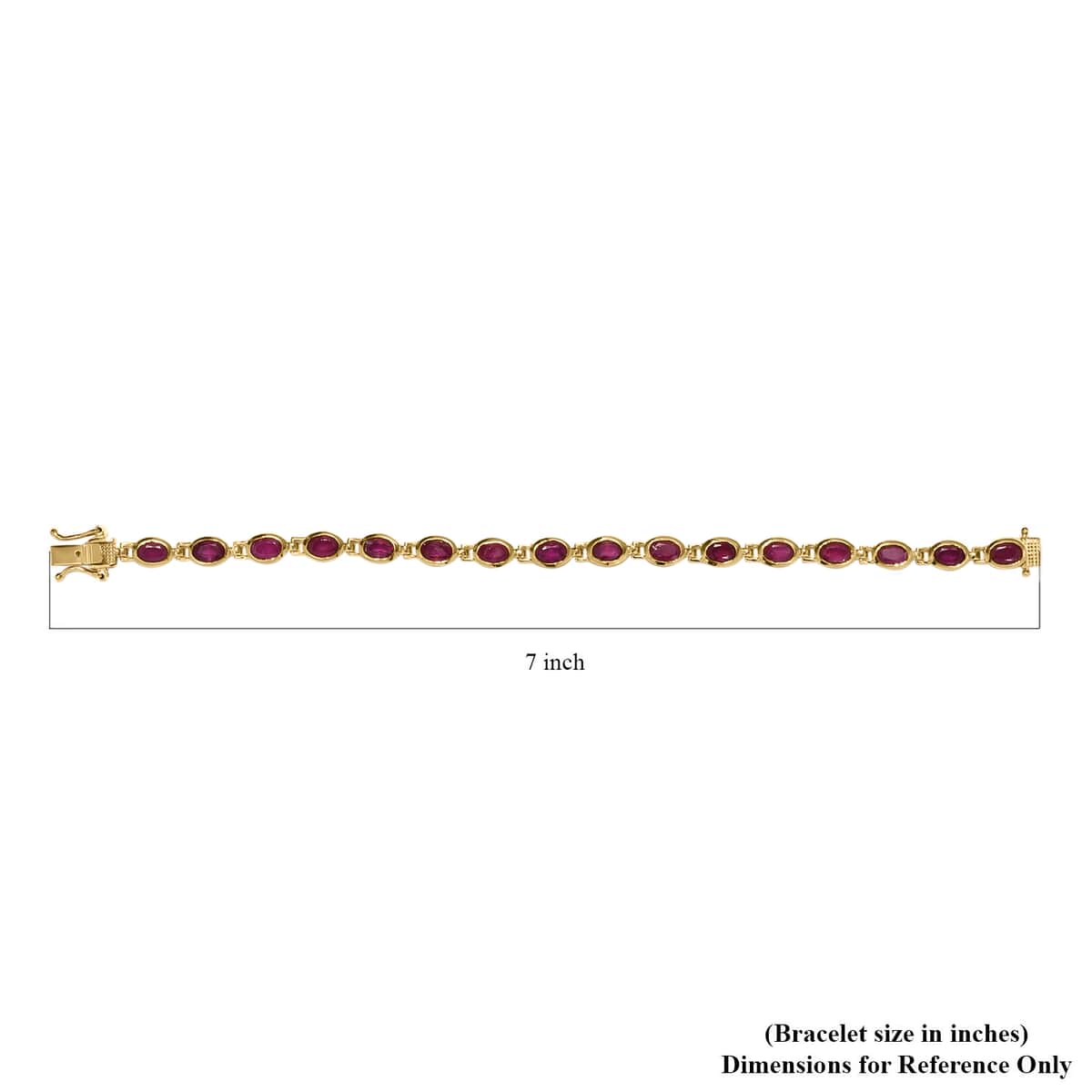 Niassa Ruby Link Bracelet in Vermeil YG Over Sterling Silver, Ruby Bracelet For Women Gifts For Her (6.50 Inches) 11.35 ctw. image number 4
