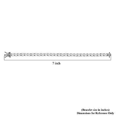 100 Facet Moissanite Tennis Bracelet For Women in Platinum Over Sterling Silver,Birthday Gifts For Her 7.25 Inches 15.50 ctw (7.25 In)