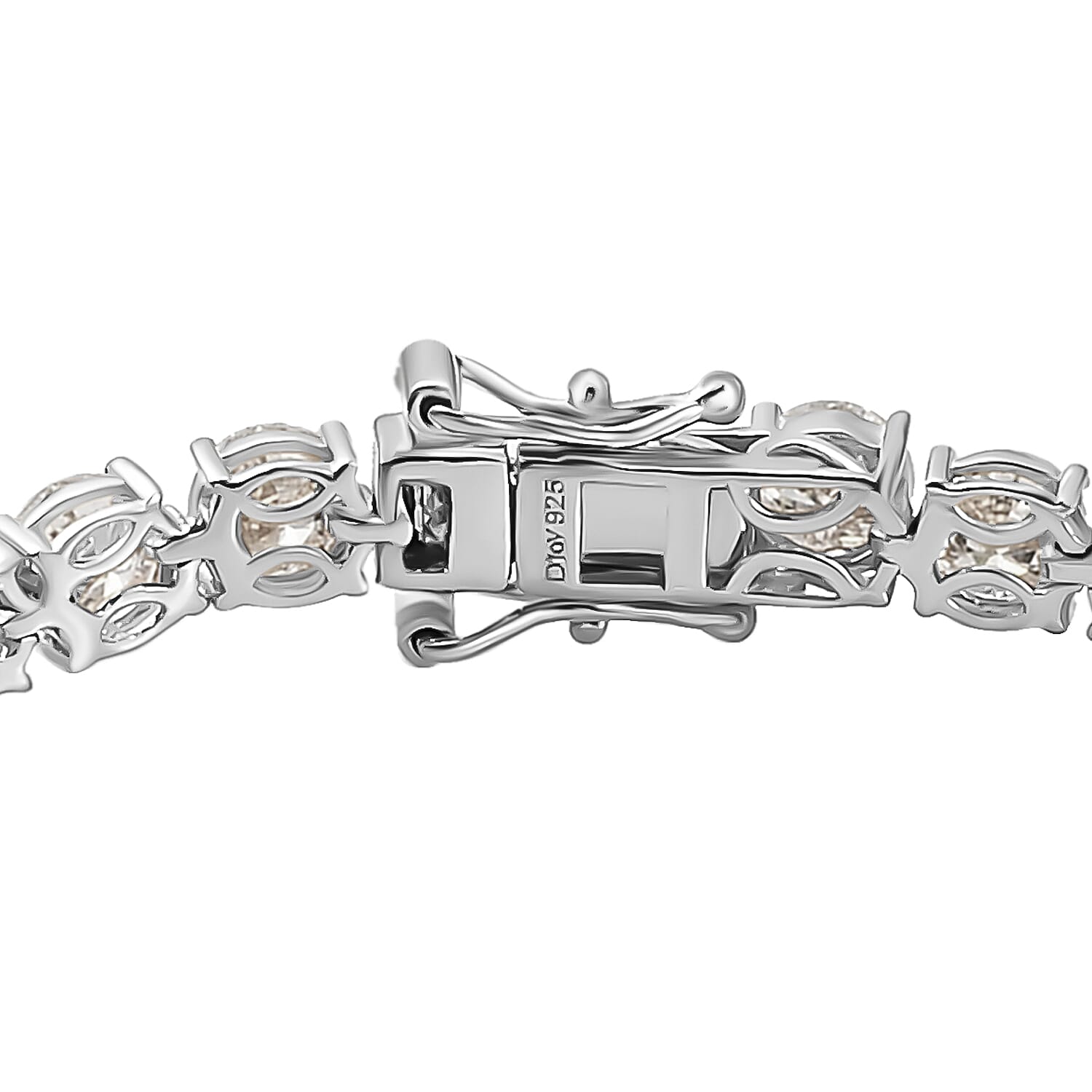 100 Facet Moissanite Tennis Bracelet For Women in Platinum Over Sterling Silver,Birthday Gifts For Her 7.25 Inches 15.50 ctw (7.25 In)