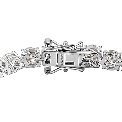 100 Facet Moissanite Tennis Bracelet For Women in Platinum Over Sterling Silver,Birthday Gifts For Her 7.25 Inches 15.50 ctw (7.25 In)
