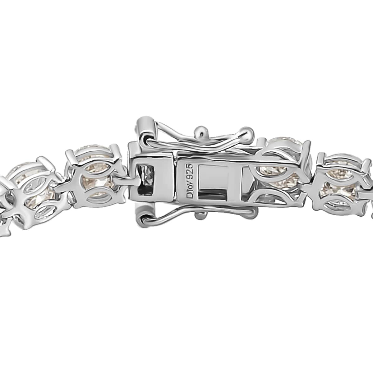 100 Facet Moissanite Bracelet in Platinum Over Sterling Silver, Tennis Bracelet, Silver Bracelet, Wedding Gifts (6.50 In) 13.65 ctw image number 7