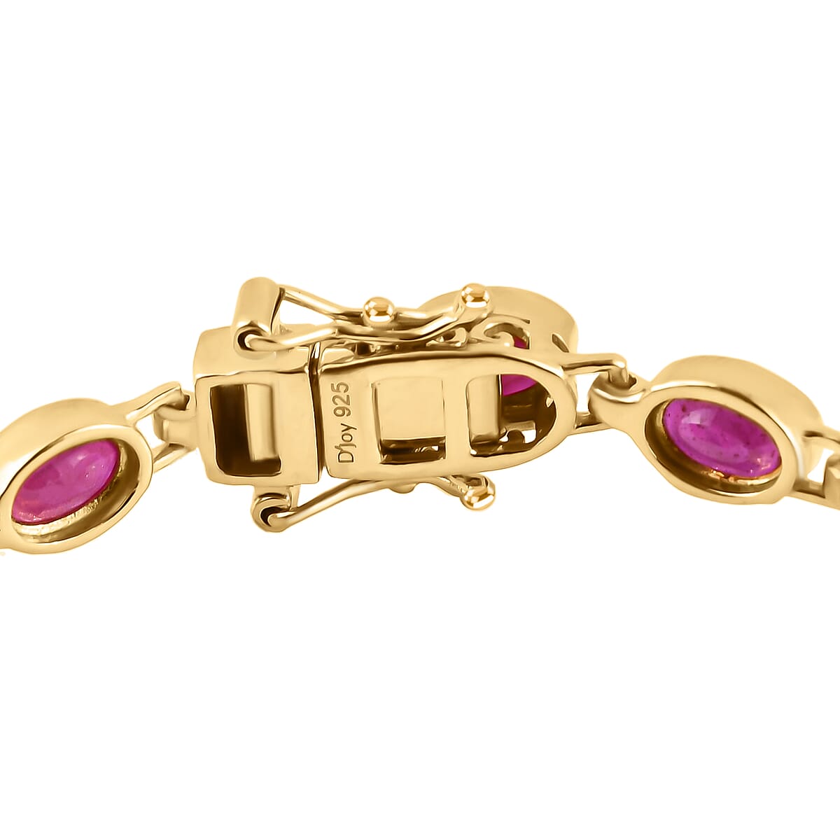 Niassa Ruby (FF) Link Bracelet in Vermeil YG Over Sterling Silver, Ruby Bracelet For Women Gifts For Her (8.00 In) 14.35 ctw image number 3