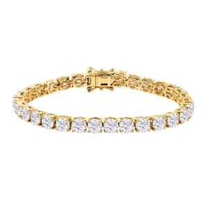 100 Facet Moissanite 13.65 ctw Tennis Bracelet For Women in Vermeil YG Over Sterling Silver, Birthday Gifts For Her 6.50 Inches (6.50 In)