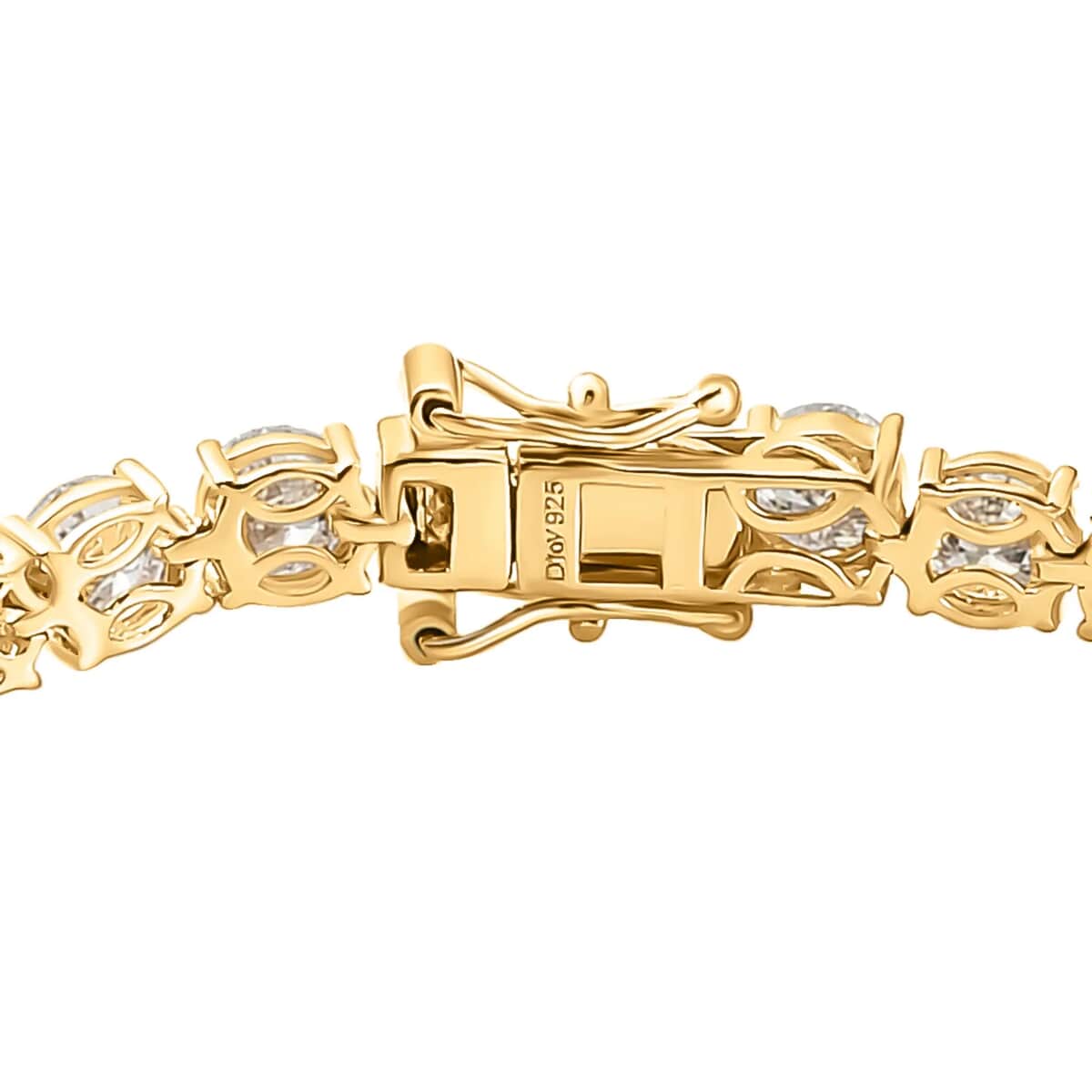 100 Facet Moissanite 17.00 ctw Tennis Bracelet in Vermeil Yellow Gold Over Sterling Silver (8.00 In) image number 7