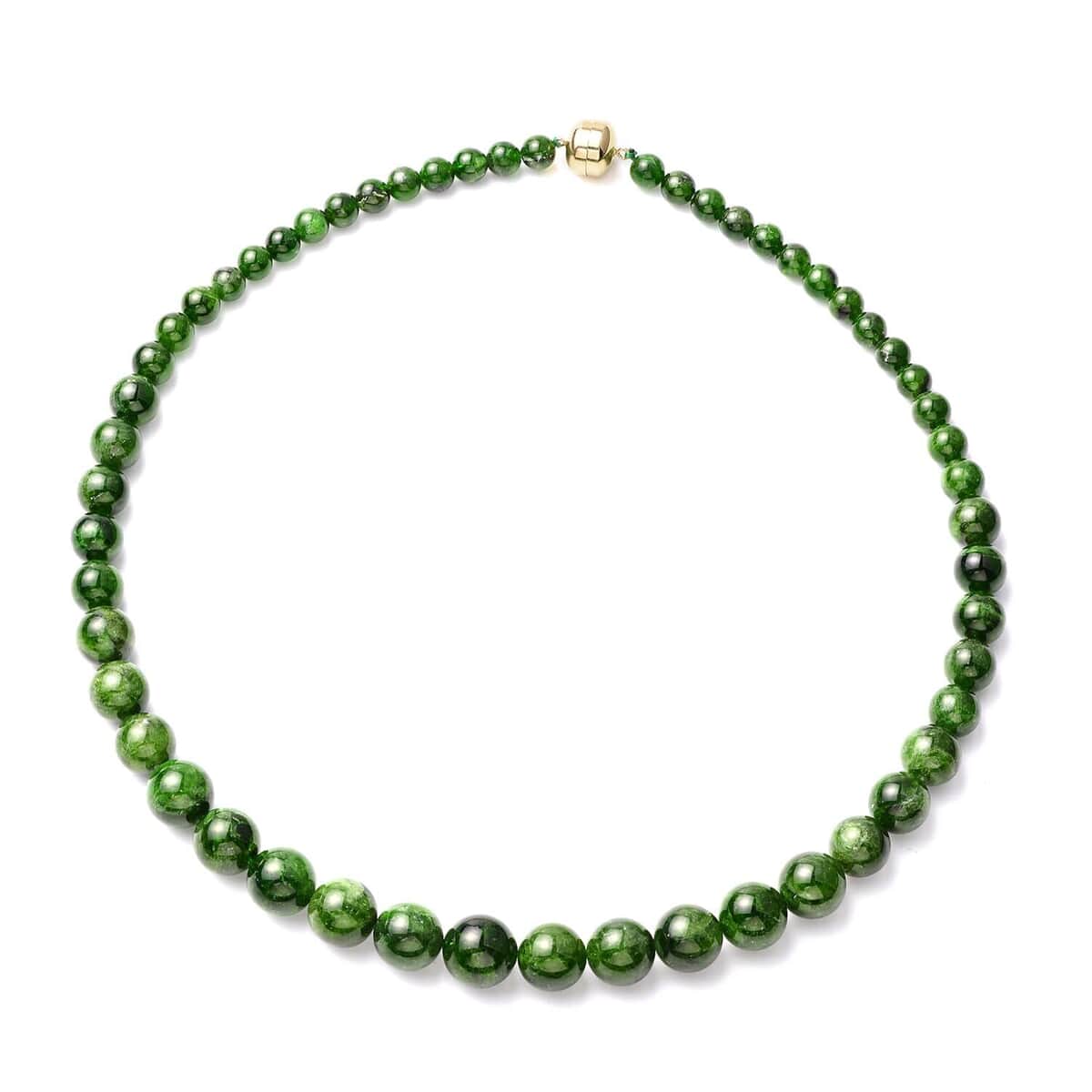 Luxoro 10K Yellow Gold Magnetic Clasp Premium Chrome Diopside Beaded Necklace 18 Inches 326.25 ctw image number 0