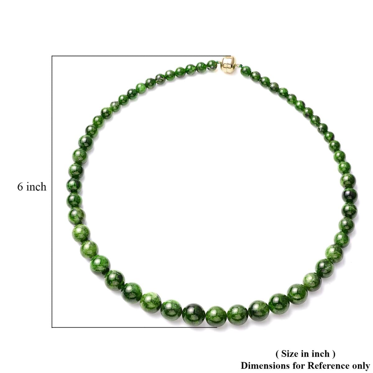 Luxoro 10K Yellow Gold Magnetic Clasp Premium Chrome Diopside Beaded Necklace 18 Inches 326.25 ctw image number 4