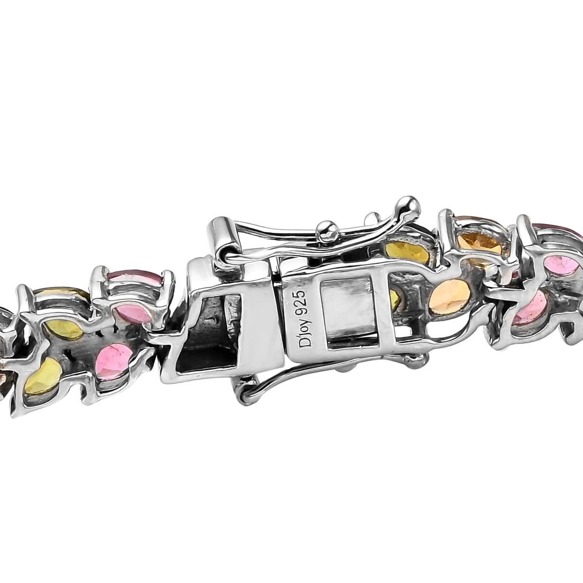 Multi-Tourmaline Linking Bracelet in Platinum Over Sterling Silver (7.25 In) 12.10 ctw image number 3