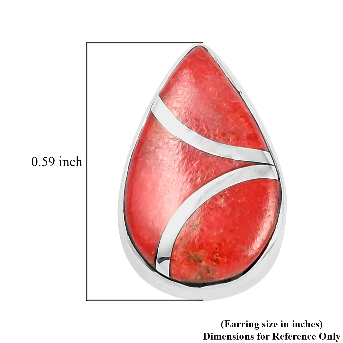 Santa Fe Style Coral Stud Earrings in Sterling Silver image number 4