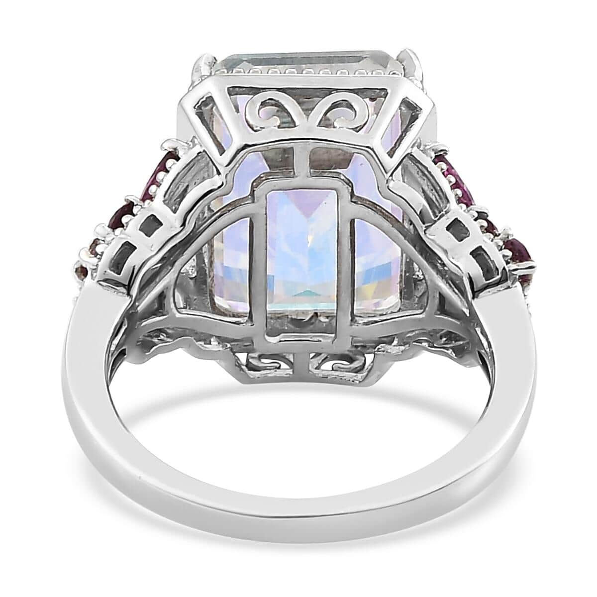 Mercury Mystic Topaz and Multi Gemstone Ring in Platinum Over Sterling Silver (Size 7.0) 9.65 ctw image number 4