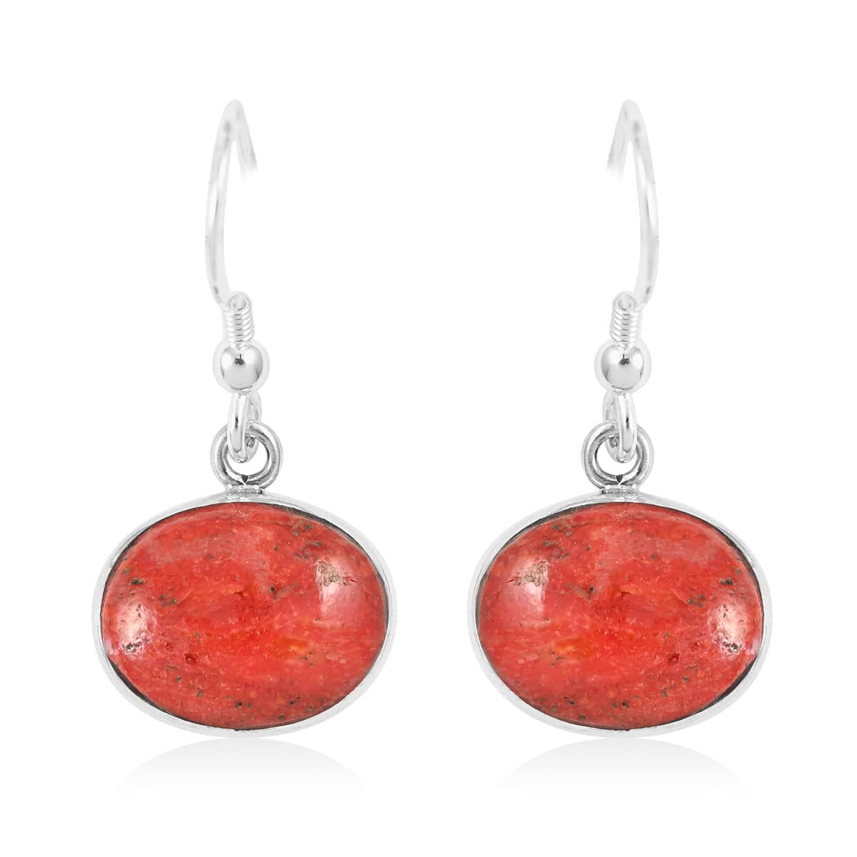 SANTA FE Style Coral Dangle Earrings in Sterling Silver image number 0
