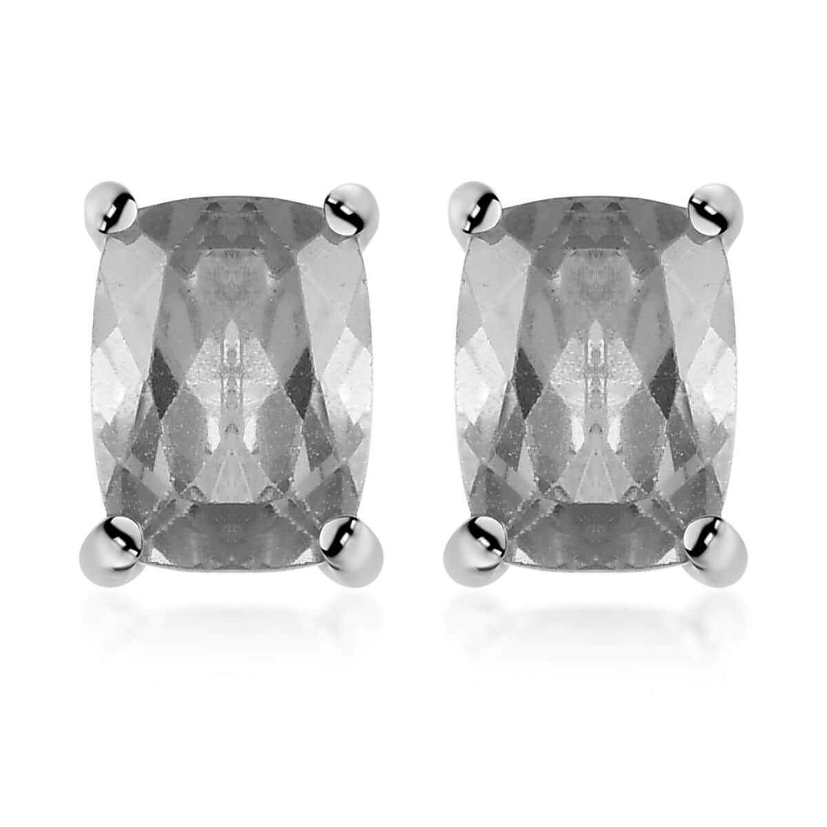 Madagascar Paraiba Apatite Solitaire Stud Earrings in Sterling Silver 2.00 ctw image number 0