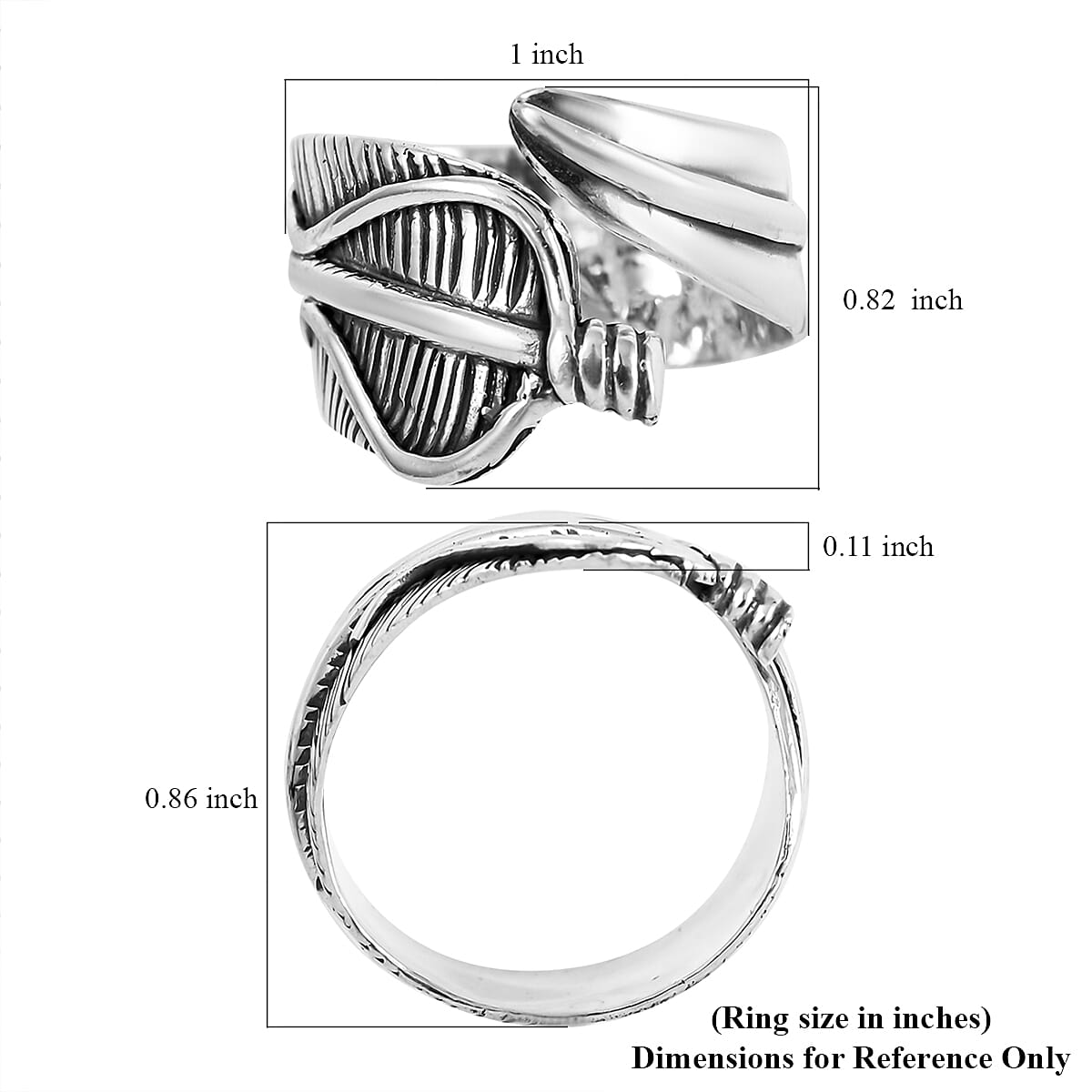 Santa Fe Style Sterling Silver Bypass Ring (Size 7.0) 5.40 Grams image number 5