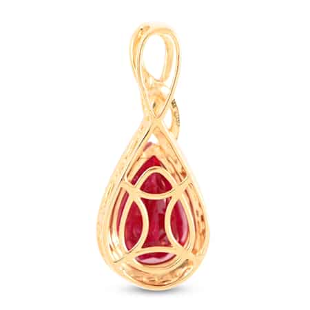ONE OF A KIND Certified & Appraised ILIANA 18K Yellow Gold AAA Ouro Fino Rubellite and G-H SI Diamond Pendant 3.60 Grams 5.70 ctw image number 3
