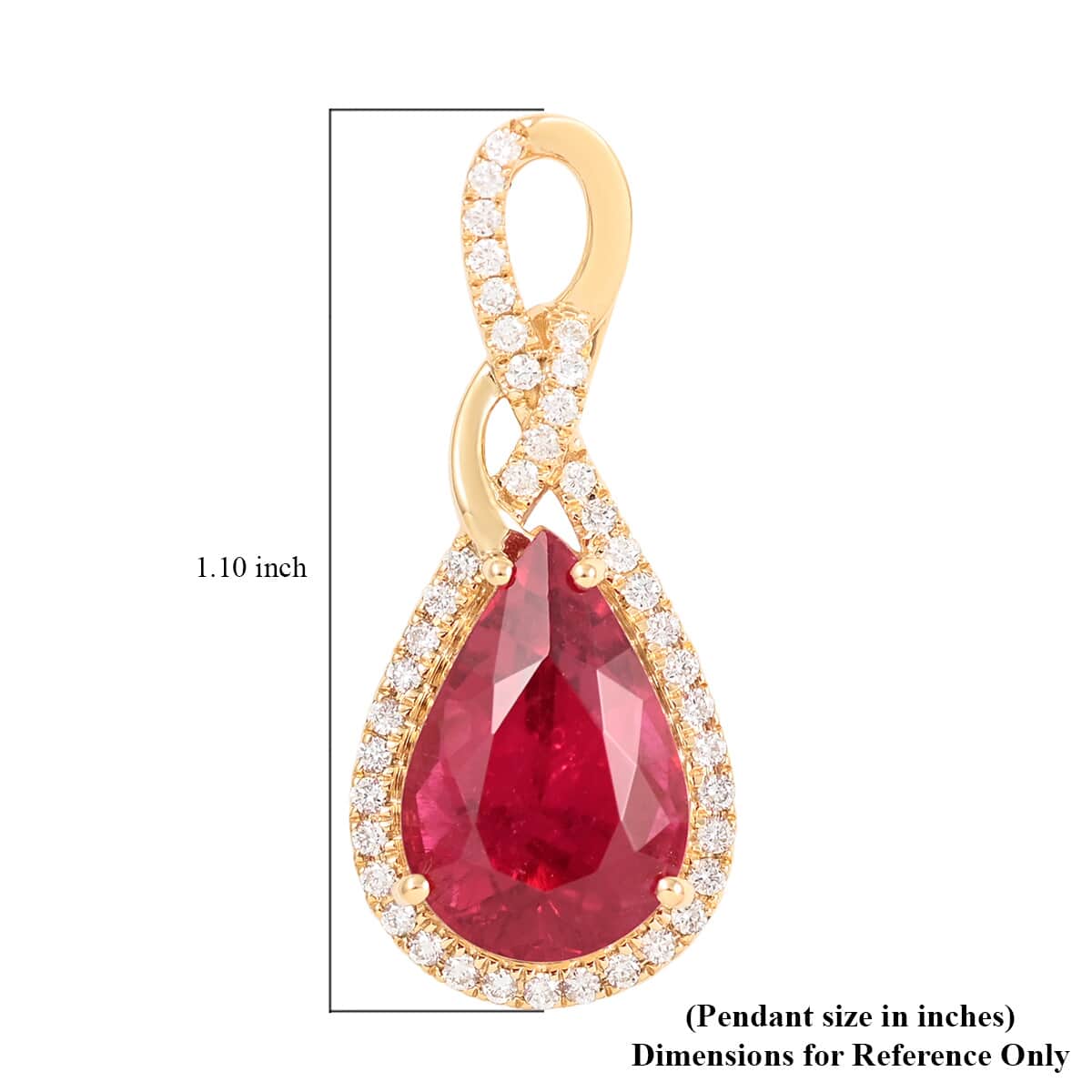 ONE OF A KIND Certified & Appraised ILIANA 18K Yellow Gold AAA Ouro Fino Rubellite and G-H SI Diamond Pendant 3.60 Grams 5.70 ctw image number 4