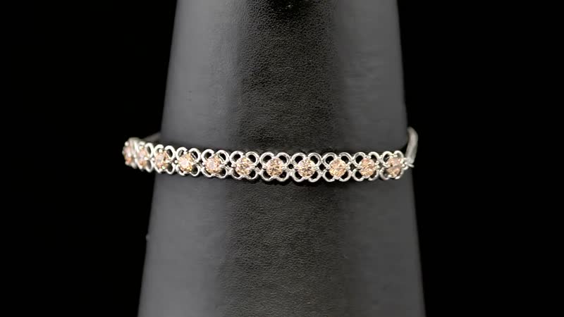 KARIS Simulated Multi Color Diamond Bolo Bracelet in Platinum Bond and Stainless Steel 4.65 ctw