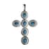Mojave Blue Turquoise Cross Pendant in Stainless Steel 6.75 ctw image number 3