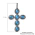Mojave Blue Turquoise Cross Pendant in Stainless Steel 6.75 ctw image number 4