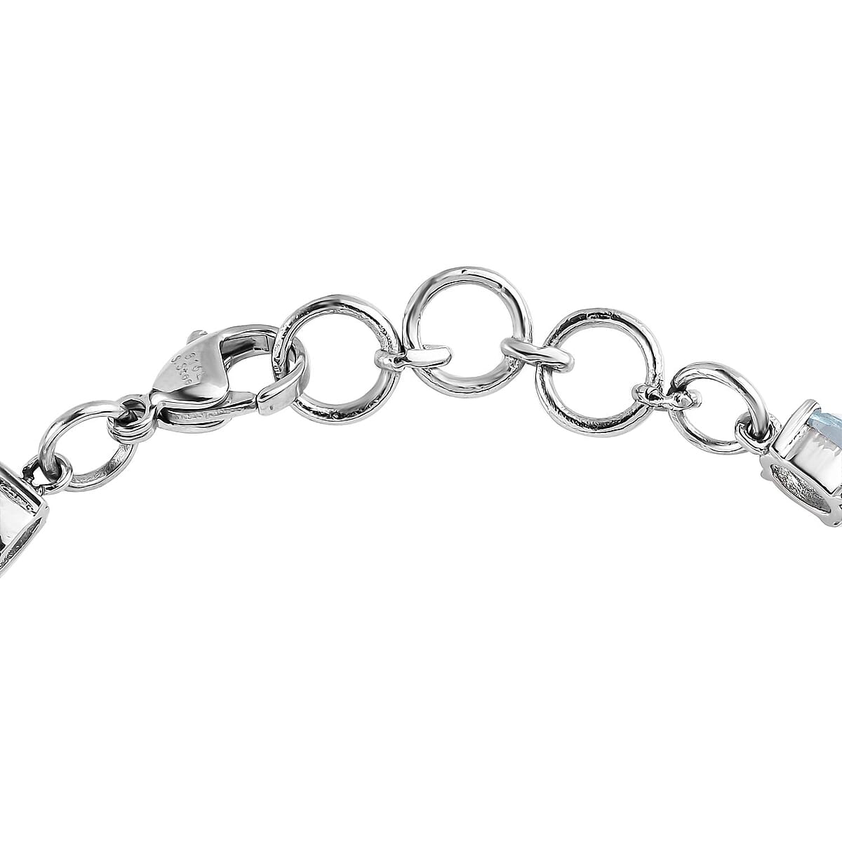 Sky Blue Topaz 5.10 ctw Line Bracelet in Stainless Steel (7.25 In) image number 5
