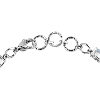 EverTrue Sky Blue Topaz 4.85 ctw Line Bracelet in Stainless Steel (7.25 In)