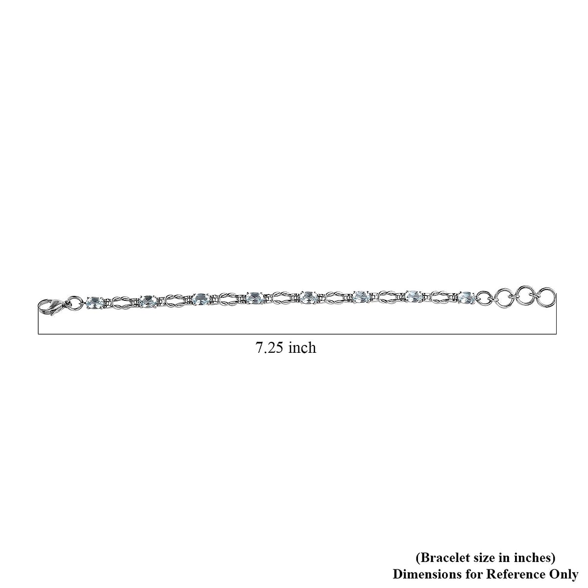 Sky Blue Topaz 5.10 ctw Line Bracelet in Stainless Steel (7.25 In) image number 6