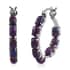 Mojave Purple Turquoise Hoop Earrings in Stainless Steel 7.70 ctw image number 0