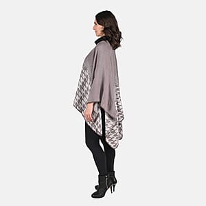 Tamsy Purple Houndstooth Reversible Kimono - One Size Fits Most , Women's Kimono , Summer Kimono , Open-Front Kimono