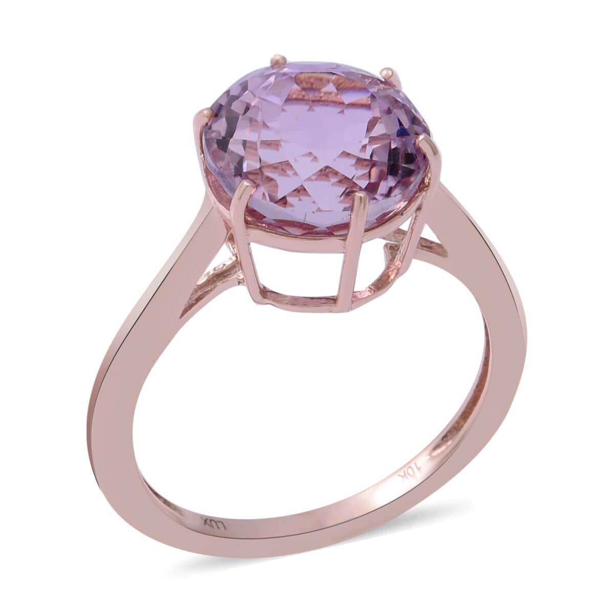 LUXORO 10K Rose Gold Premium Kunzite Solitaire Ring (Size 10.0) 2 Grams 5.00 ctw image number 2