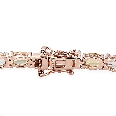 Premium Multi Beryl Tennis Bracelet in Vermeil Rose Gold Over Sterling Silver (6.50 In) 10.35 ctw