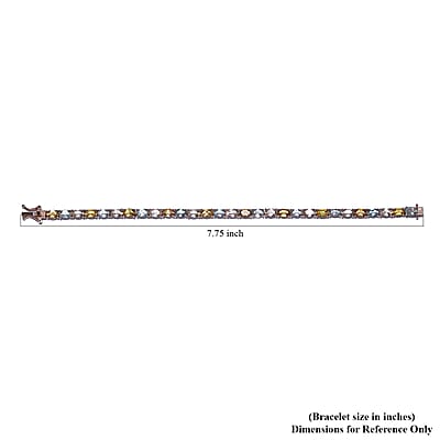 Premium Multi Beryl Tennis Bracelet in Vermeil Rose Gold Over Sterling Silver (6.50 In) 10.35 ctw