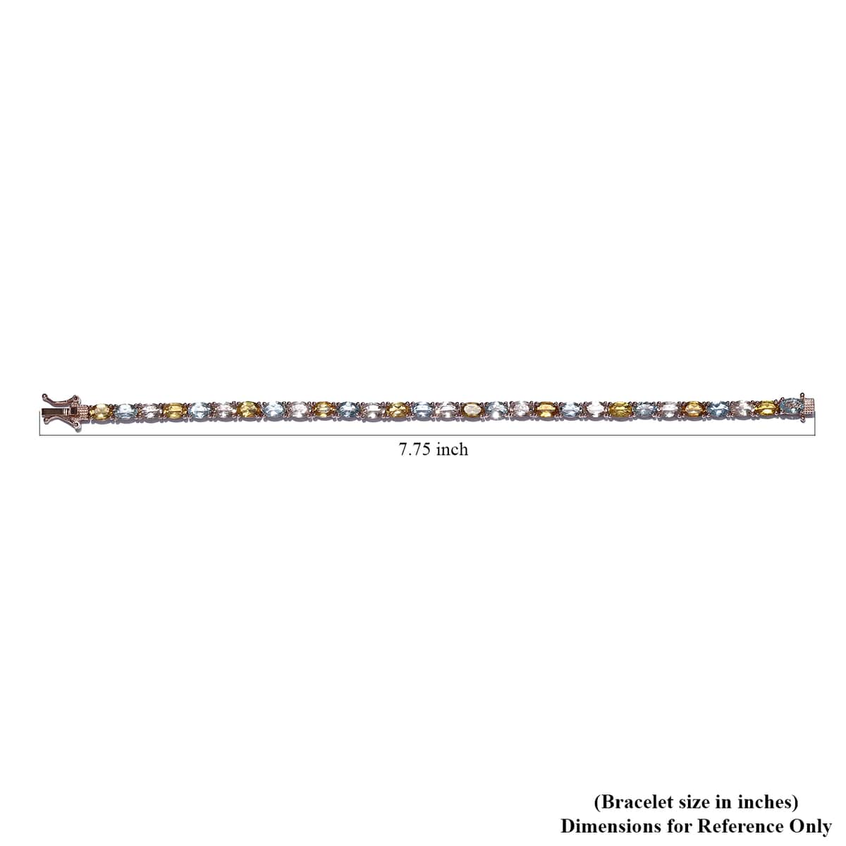 Premium Multi Beryl Tennis Bracelet in Vermeil Rose Gold Over Sterling Silver (6.50 In) 10.35 ctw image number 4