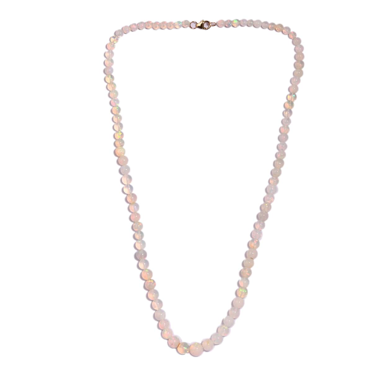 Luxoro 10K Yellow Gold AAA Ethiopian Welo Opal Beaded Necklace 18 Inches 55.90 ctw image number 3
