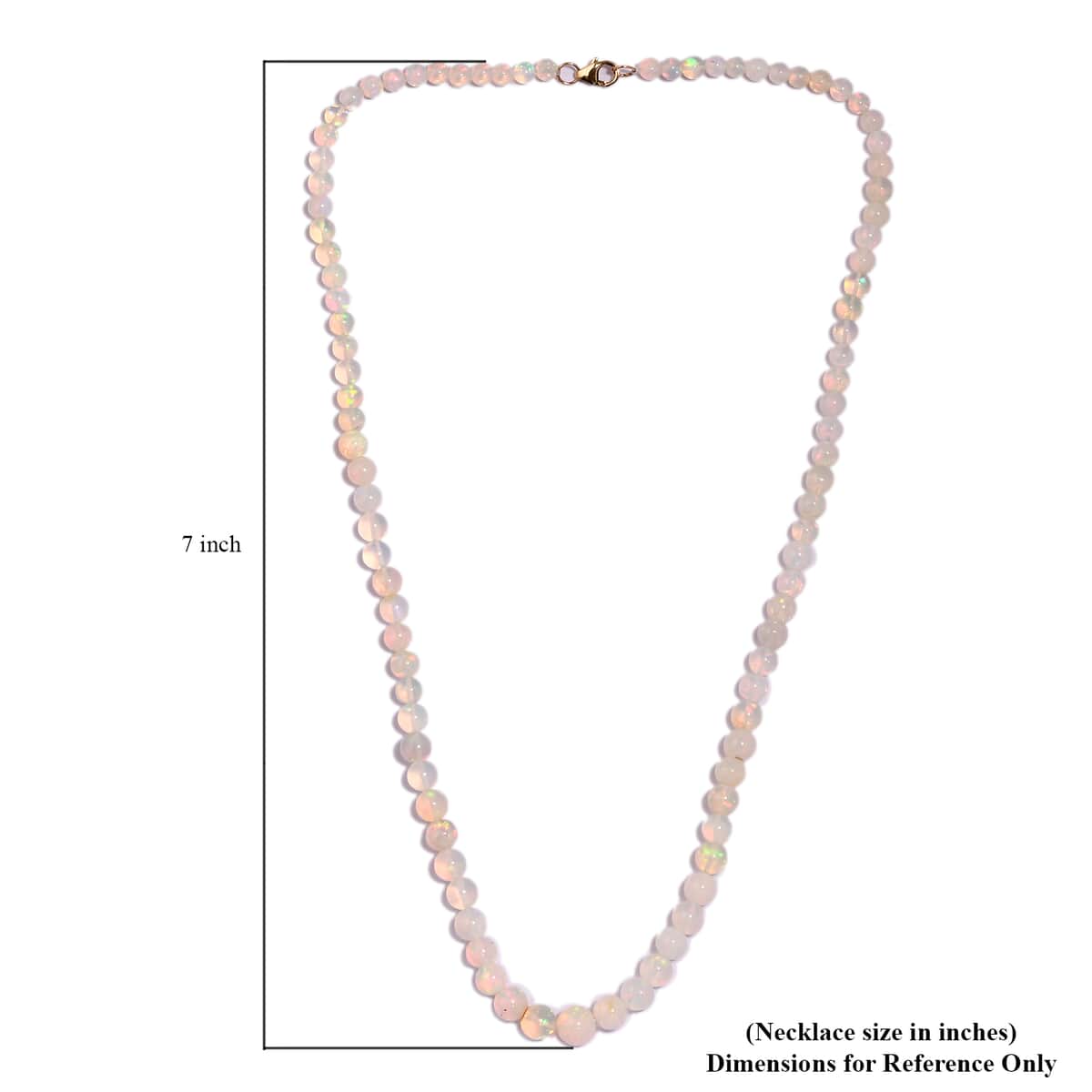 Luxoro 10K Yellow Gold AAA Ethiopian Welo Opal Beaded Necklace 18 Inches 55.90 ctw image number 5