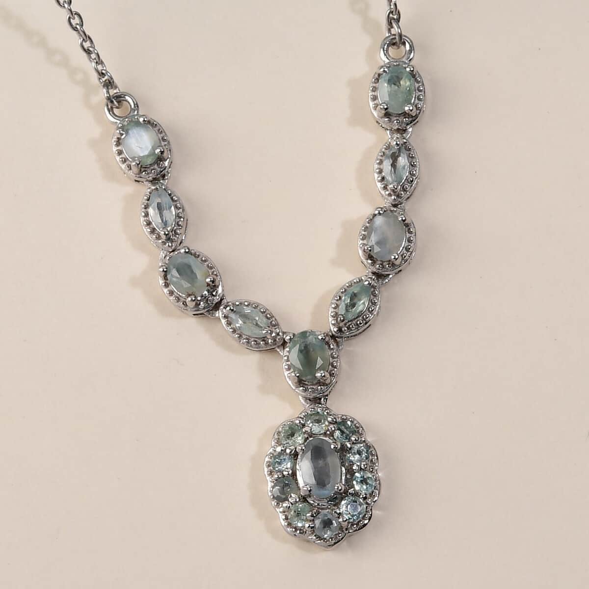 Narsipatnam Alexandrite Cluster Necklace 18-20 Inches in Platinum Over Sterling Silver 2.00 ctw image number 1