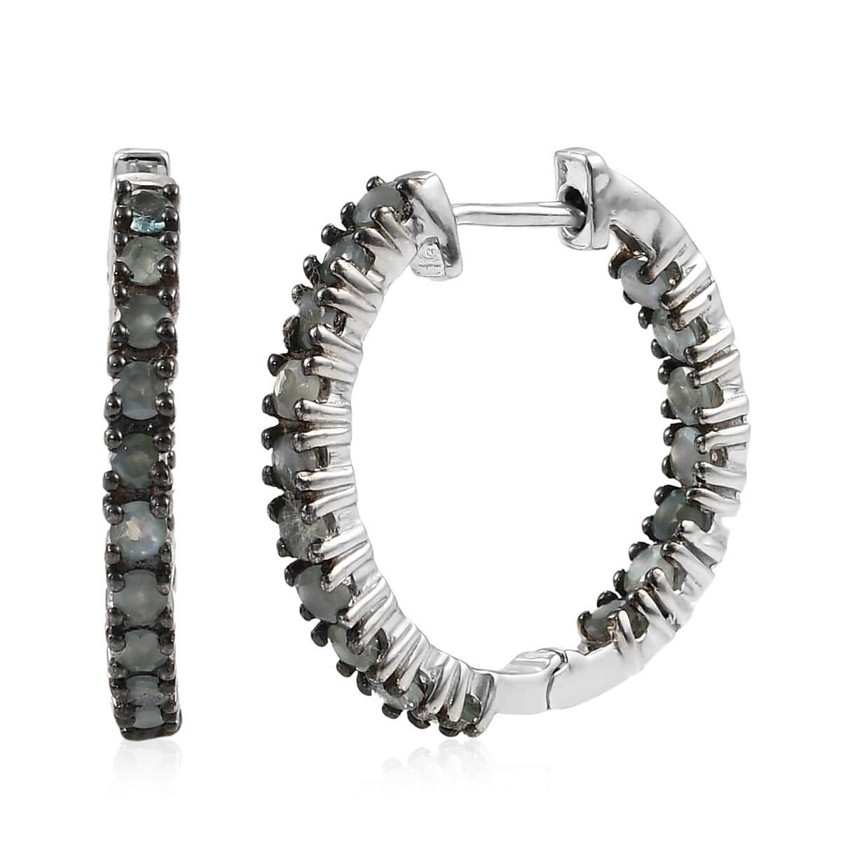 Narsipatnam Alexandrite Hoop Earrings in Platinum Over Sterling Silver 1.50 ctw image number 0