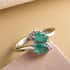 AAA Kagem Zambian Emerald and Natural White Zircon Bypass Ring in Platinum Over Sterling Silver (Size 6.0) 0.85 ctw image number 1