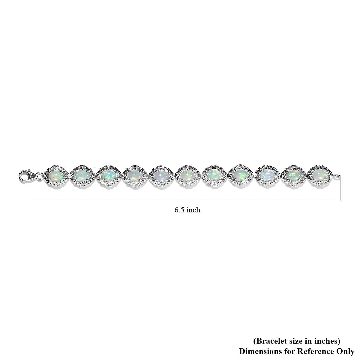 Premium Ethiopian Welo Opal Filigree Bracelet in Platinum Over Sterling Silver,Filigree Bracelet,Opal Bracelet, Silver Bracelet For Women (6.50 In) 8.65 ctw